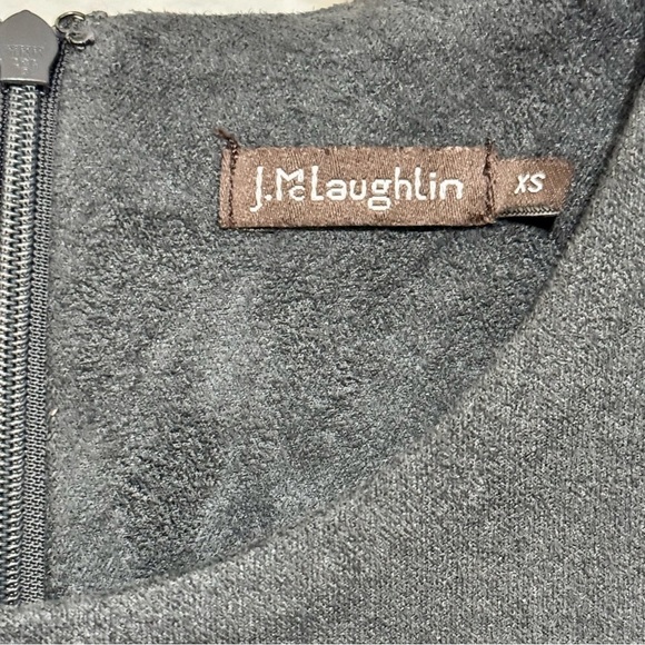 J. McLaughlin Womens Small Dark Charcoal Gray Swing Dress Faux Suede Sz XS - Picture 4 of 5